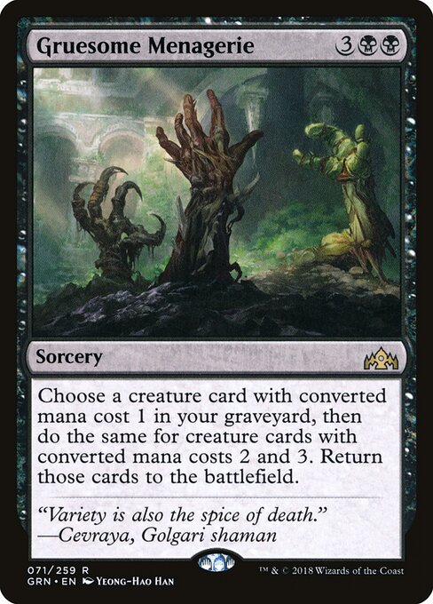 Gruesome Menagerie - Guilds of Ravnica (#71) - Illustrated by Yeong-Hao Han - Magic: The Gathering Card