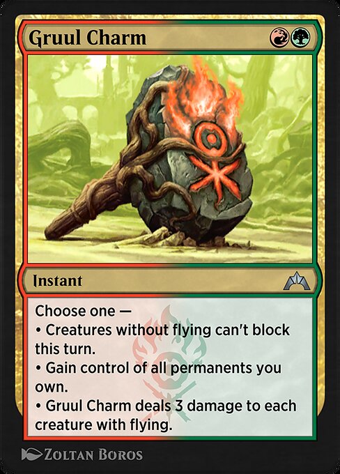 Amuleto gruul (Gruul Charm) - RNA Guild Kit (#92) - Illustrated by Zoltan Boros - Magic: The Gathering Card