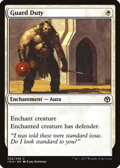 護衛の任務 (Guard Duty) - Iconic Masters (#22) - Illustrated by Karl Kopinski - Magic: The Gathering Card