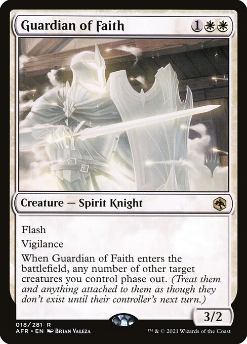 Guardián de la fe (Guardian of Faith) - Adventures in the Forgotten Realms (#18) - Illustrated by Brian Valeza - Magic: The Gathering Card