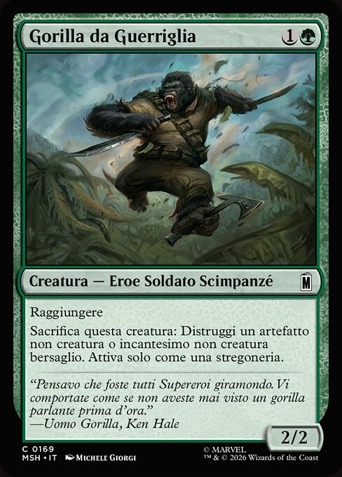Guerilla-Gorilla (Guerrilla Gorilla) - Marvel Super Heroes (#169) - Illustrated by Michele Giorgi - Magic: The Gathering Card