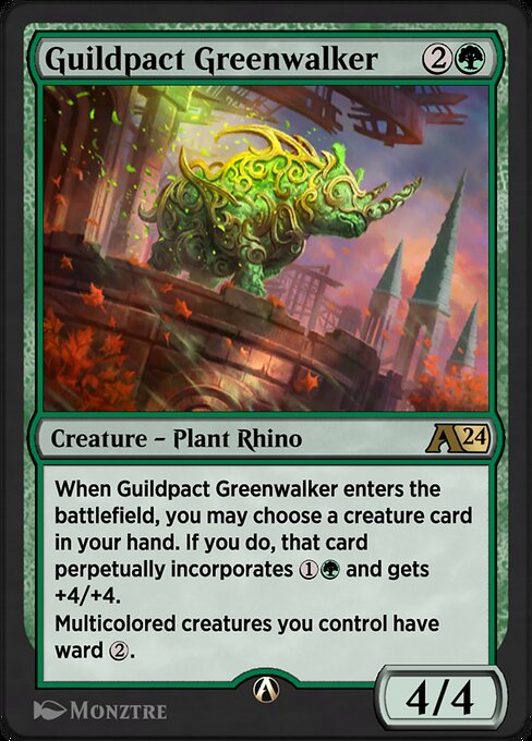 Guildpact Greenwalker - Alchemy: Murders at Karlov Manor (#17) - Illustrated by Monztre - Magic: The Gathering Card