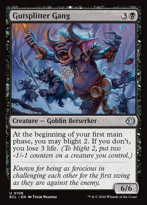 Gang Tranchetripes (Gutsplitter Gang) - Lorwyn Eclipsed (#106) - Illustrated by Tyler Walpole - Magic: The Gathering Card