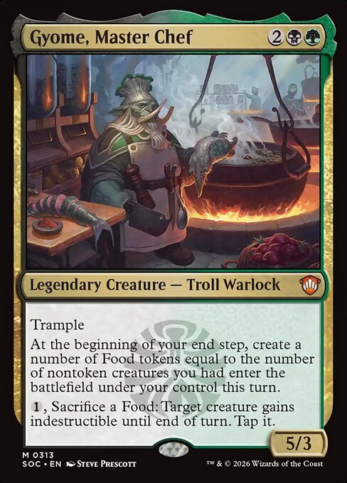 Gyome, Master Chef - Secrets of Strixhaven Commander (#313) - Illustrated by Steve Prescott - Magic: The Gathering Card