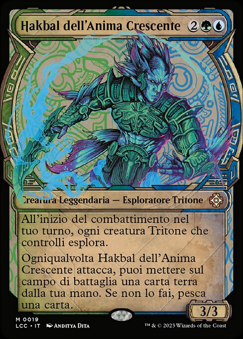 Hakbal dell'Anima Crescente (Hakbal of the Surging Soul) - The Lost Caverns of Ixalan Commander (#19) - Illustrated by Anditya Dita - Magic: The Gathering Card