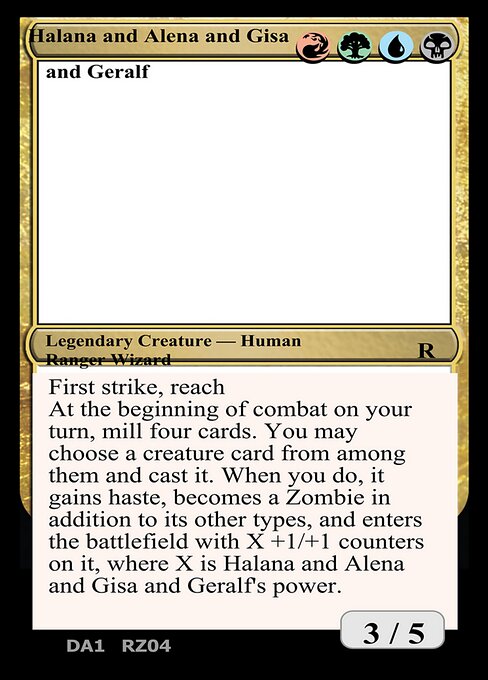 Halana and Alena and Gisa and Geralf - Unknown Event (#RZ04c) - Magic: The Gathering Card