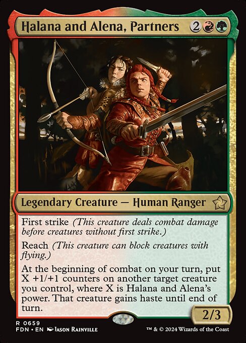 Halana and Alena, Partners - Foundations Magic card