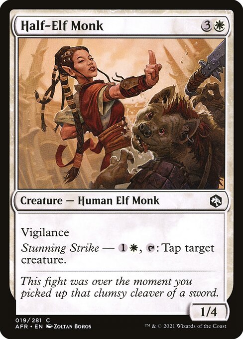 Half-Elf Monk - Adventures in the Forgotten Realms Magic card