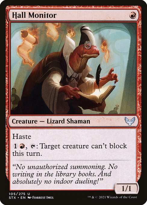講堂の監視者 (Hall Monitor) - Strixhaven: School of Mages (#105) - Illustrated by Forrest Imel - Magic: The Gathering Card