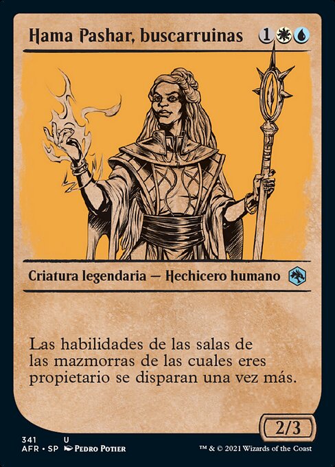 遺跡探し、ハーマ＝パシャール (Hama Pashar, Ruin Seeker) - Adventures in the Forgotten Realms (#341) - Illustrated by Pedro Potier - Magic: The Gathering Card