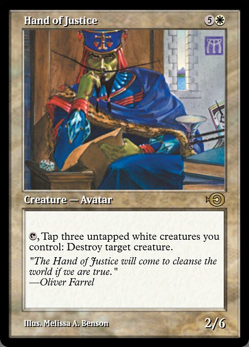 Hand of Justice - Magic Online Promos (#223) - Illustrated by Melissa A. Benson - Magic: The Gathering Card