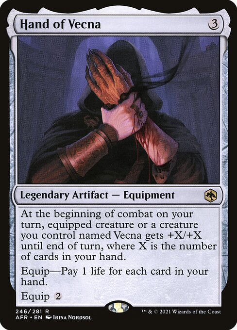 Hand of Vecna - Adventures in the Forgotten Realms Magic card
