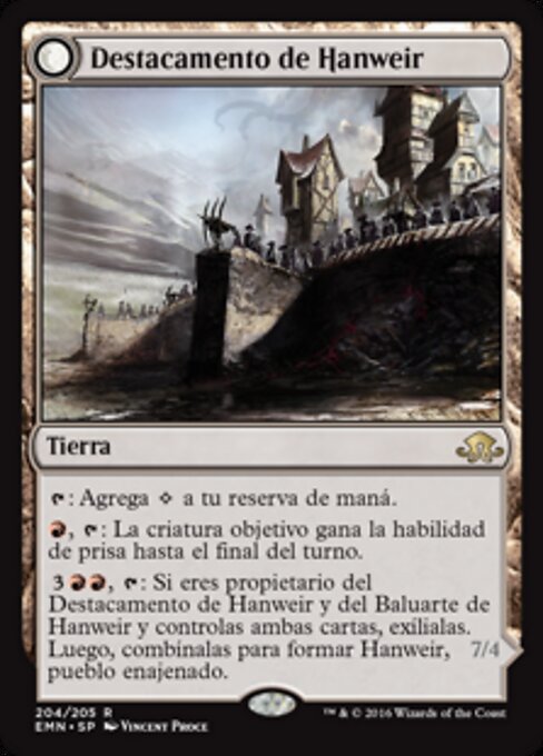 翰威城垛 (Hanweir Battlements) - Eldritch Moon (#204) - Illustrated by Vincent Proce - Magic: The Gathering Card
