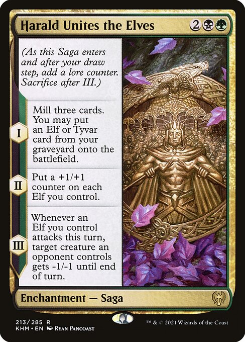 Harald Unites the Elves - Kaldheim (#213) - Illustrated by Ryan Pancoast - Magic: The Gathering Card