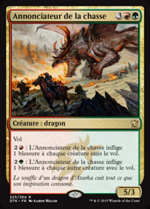 Araldo della Caccia (Harbinger of the Hunt) - Tarkir: Dragonstorm Commander (#291) - Illustrated by Aaron Miller - Magic: The Gathering Card