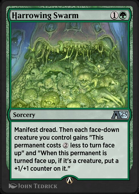 Harrowing Swarm - Alchemy: Duskmourn (#16) - Illustrated by John Tedrick - Magic: The Gathering Card