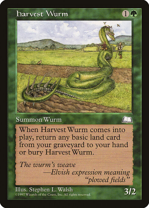 Harvest Wurm - Weatherlight (#130) - Illustrated by Stephen L. Walsh - Magic: The Gathering Card