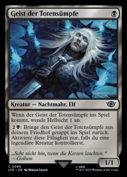 Geist der Totensümpfe (Haunt of the Dead Marshes) - The Hobbit Eternal (#186) - Illustrated by Miklós Ligeti - Magic: The Gathering Card