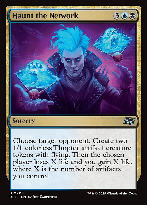 Haunt the Network - Aetherdrift (#207) - Illustrated by Jeff Carpenter - Magic: The Gathering Card