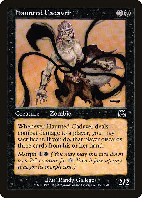 Cadáver Amaldiçoado (Haunted Cadaver) - Onslaught (#154) - Illustrated by Randy Gallegos - Magic: The Gathering Card