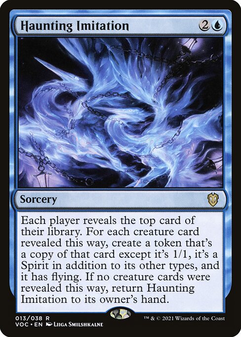 Imitación perturbadora (Haunting Imitation) - Crimson Vow Commander (#13) - Illustrated by Liiga Smilshkalne - Magic: The Gathering Card