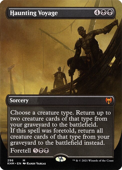 Travesía perturbadora (Haunting Voyage) - Kaldheim (#296) - Illustrated by Randy Vargas - Magic: The Gathering Card
