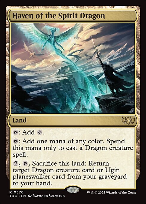 Haven of the Spirit Dragon - Tarkir: Dragonstorm Commander (#370) - Illustrated by Raymond Swanland - Magic: The Gathering Card
