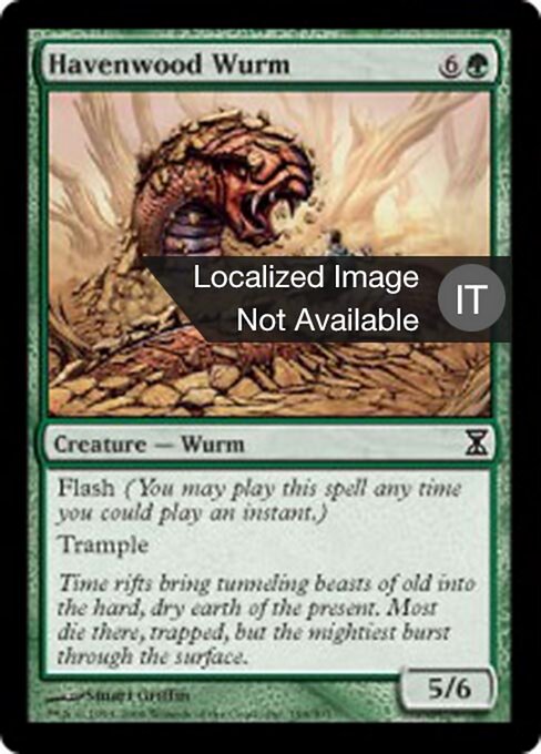 ヘイヴンウッドのワーム (Havenwood Wurm) - Time Spiral (#199) - Illustrated by Stuart Griffin - Magic: The Gathering Card
