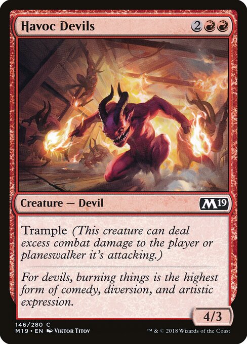 Дьяволы Разгрома (Havoc Devils) - Core Set 2019 (#146) - Illustrated by Viktor Titov - Magic: The Gathering Card
