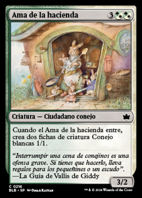 Ama de la hacienda (Head of the Homestead) - Bloomburrow (#216) - Illustrated by Omar Rayyan - Magic: The Gathering Card