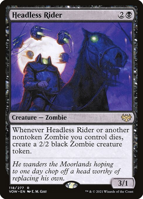 Cavalcante Senza Testa (Headless Rider) - Innistrad: Crimson Vow (#118) - Illustrated by E. M. Gist - Magic: The Gathering Card