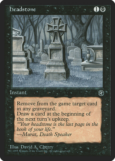 Headstone - Homelands (#52) - Illustrated by David A. Cherry - Magic: The Gathering Card