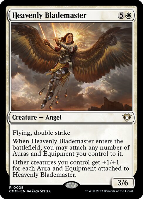 Heavenly Blademaster - Commander Masters (#28) - Illustrated by Zack Stella - Magic: The Gathering Card