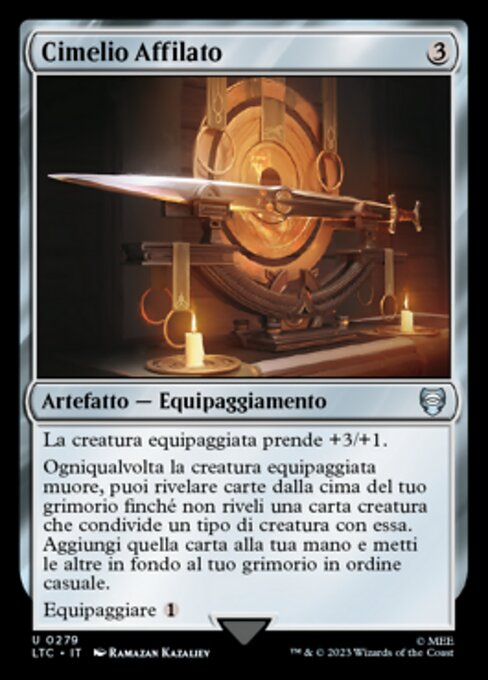 家傳寶劍 (Heirloom Blade) - Forgotten Realms Commander (#208) - Illustrated by Carmen Sinek - Magic: The Gathering Card