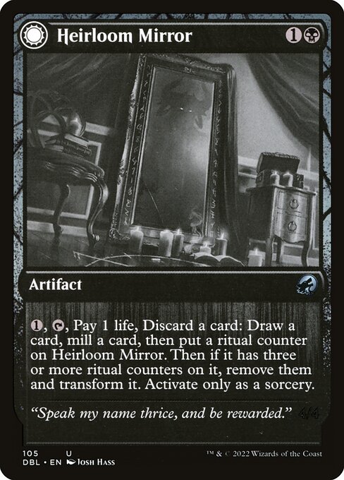 Heirloom Mirror // Inherited Fiend - Innistrad: Midnight Hunt (#105) - Illustrated by Josh Hass - Magic: The Gathering Card