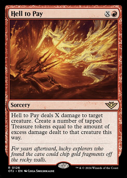 Mettere a Ferro e Fuoco (Hell to Pay) - Outlaws of Thunder Junction (#126) - Illustrated by Liiga Smilshkalne - Magic: The Gathering Card