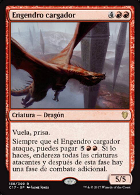 Engendro cargador (Hellkite Charger) - Commander 2017 (#138) - Illustrated by Jaime Jones - Magic: The Gathering Card