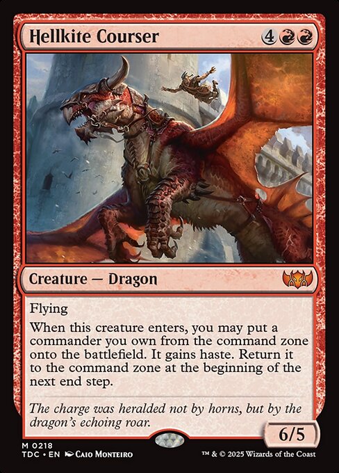 Hellkite Courser - Tarkir: Dragonstorm Commander (#218) - Illustrated by Caio Monteiro - Magic: The Gathering Card