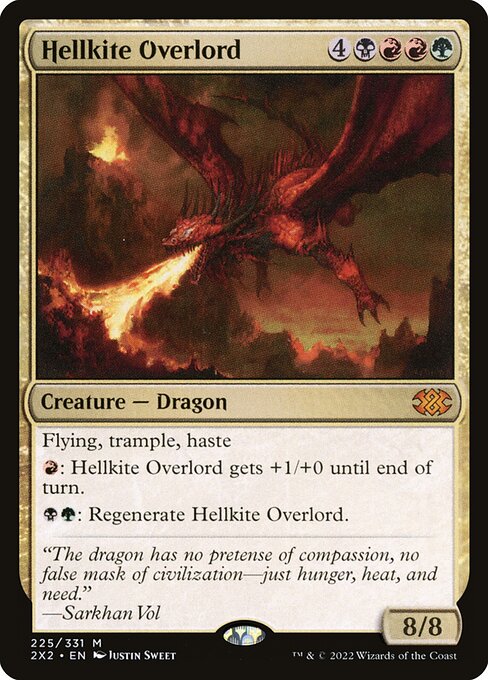 Hellkite Overlord - Double Masters 2022 (#225) - Illustrated by Justin Sweet - Magic: The Gathering Card