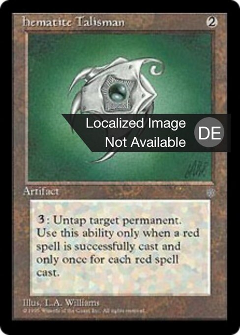 Talisman d'hématite (Hematite Talisman) - Ice Age (#320) - Illustrated by Allen Williams - Magic: The Gathering Card