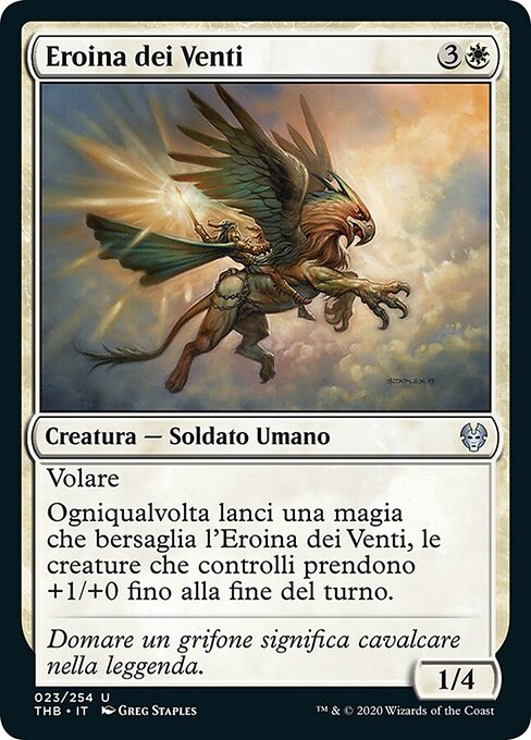 风袭勇士 (Hero of the Winds) - Theros Beyond Death (#23) - Illustrated by Greg Staples - Magic: The Gathering Card