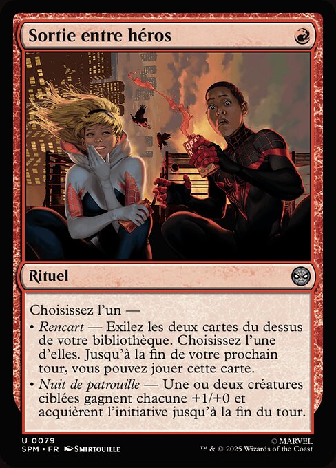 Sortie entre héros (Heroes' Hangout) - Marvel Super Heroes Commander (#804) - Illustrated by Smirtouille - Magic: The Gathering Card