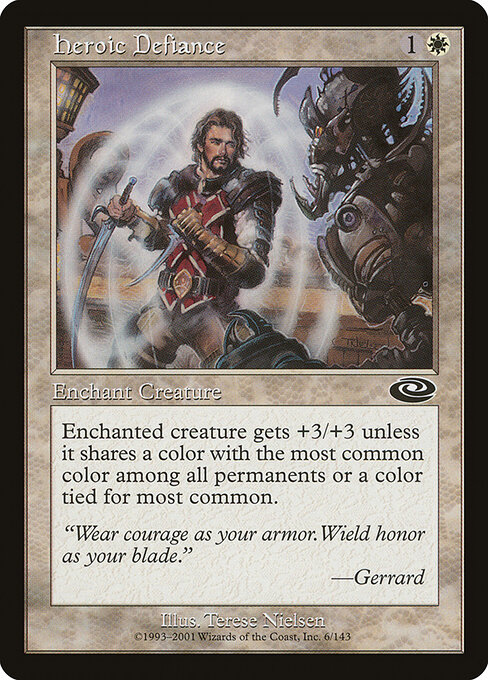 Heroic Defiance - Planeshift (#6) - Illustrated by Terese Nielsen - Magic: The Gathering Card
