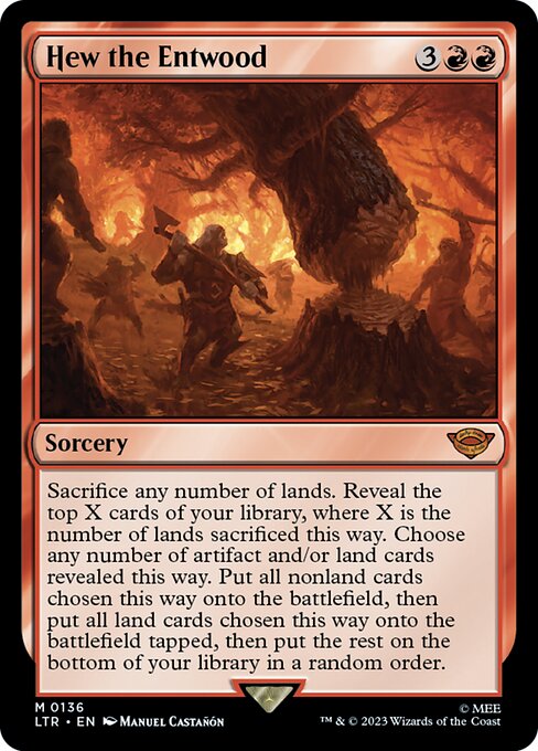 Abattage du bois des Ents (Hew the Entwood) - The Lord of the Rings: Tales of Middle-earth (#136) - Illustrated by Manuel Castañón - Magic: The Gathering Card