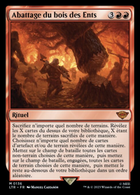 Fällen des Entwalds (Hew the Entwood) - The Lord of the Rings: Tales of Middle-earth (#136) - Illustrated by Manuel Castañón - Magic: The Gathering Card