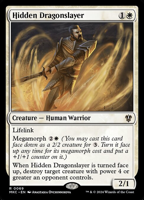 Hidden Dragonslayer - Murders at Karlov Manor Commander (#69) - Illustrated by Anastasia Ovchinnikova - Magic: The Gathering Card