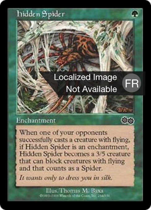 Araignée cachée (Hidden Spider) - Urza's Saga (#264) - Illustrated by Thomas M. Baxa - Magic: The Gathering Card