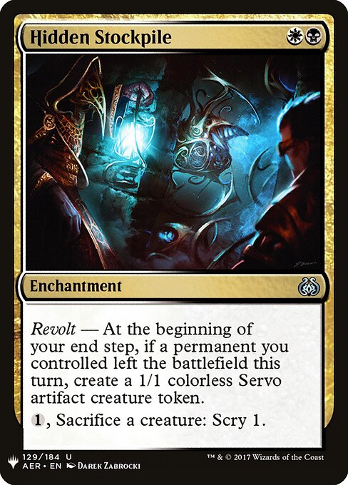 Hidden Stockpile - The List (#AER-129) - Illustrated by Darek Zabrocki - Magic: The Gathering Card