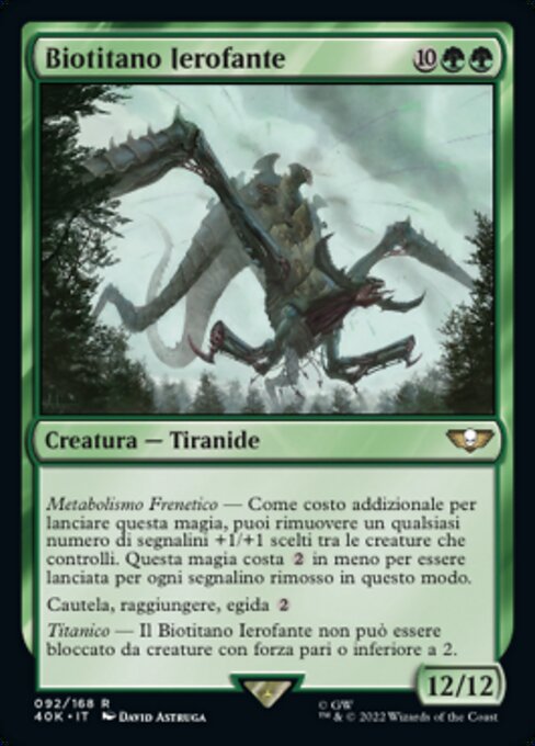 Biotitano Ierofante (Hierophant Bio-Titan) - Warhammer 40,000 Commander (#92) - Illustrated by David Astruga - Magic: The Gathering Card