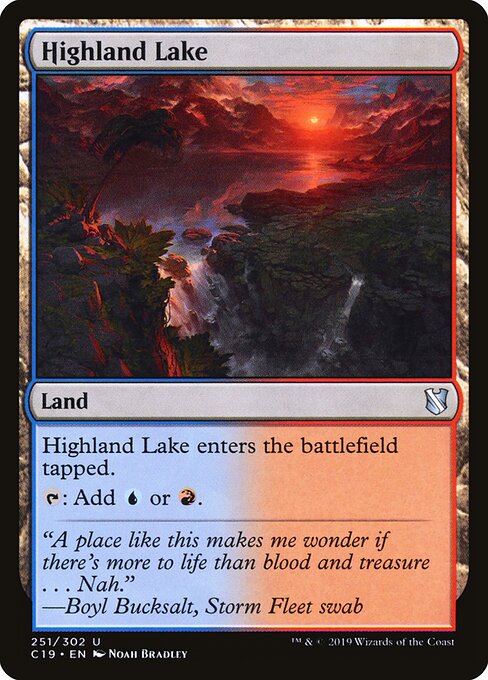 Highland Lake - Commander 2019 (#251) - Illustrated by Noah Bradley - Magic: The Gathering Card